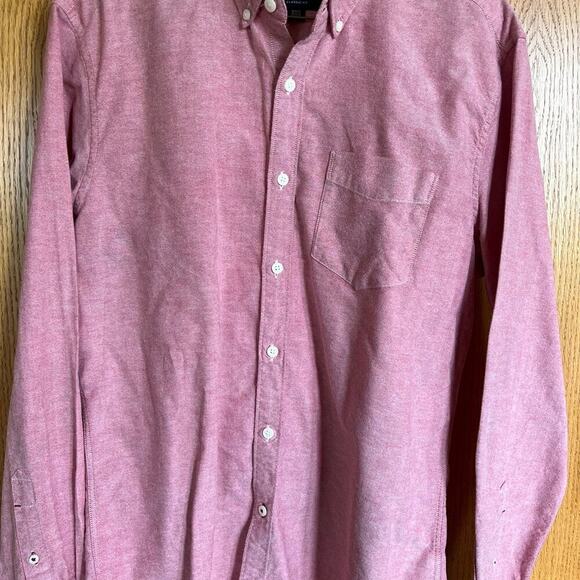 AMERICAN EAGLE, seriously soft, long sleeve, red, button down men’s size M shirt - Picture 2 of 11